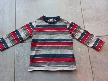 Tee-shirt manches longues 18 mois rouge gris