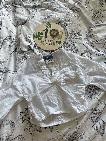 Chemise cérémonie bébé garçon blanche tape à l’œil 1 mois