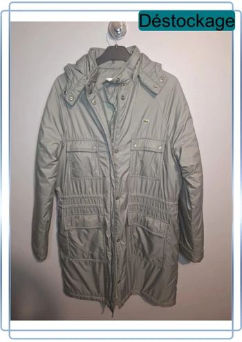 Doudoune Lacoste grise femme taille M - logo brodé