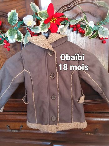 Manteau obaïbi imitation peau 18 mois
