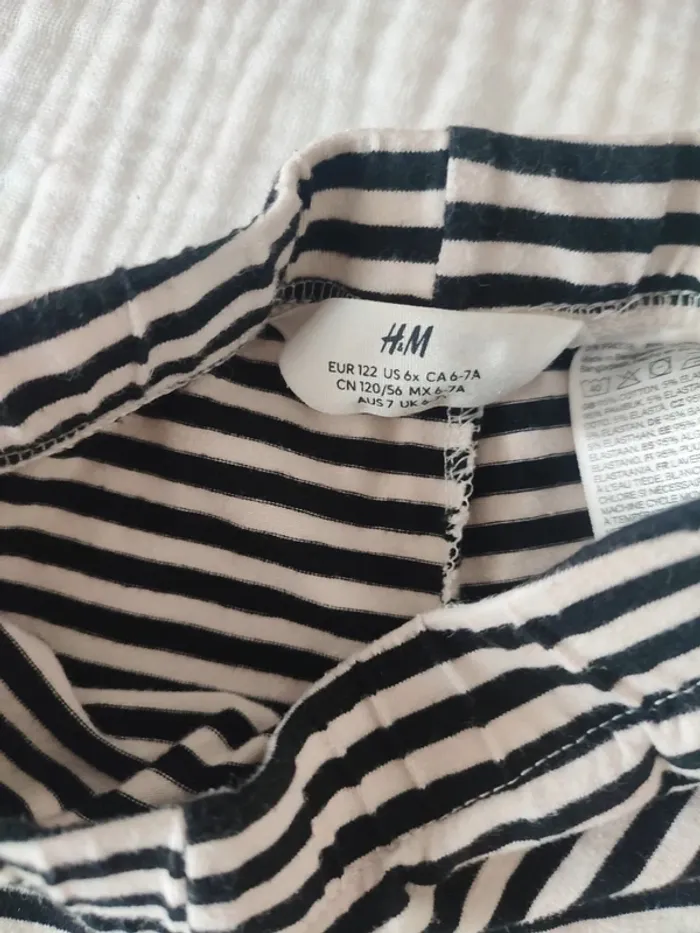 Legging pattes d’éléphant H&M 6/7 ans rayé marine blanc - photo numéro 2