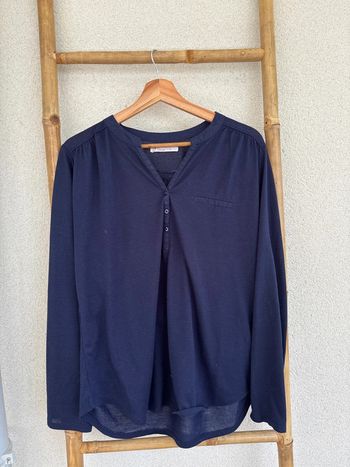 blouse manches longues bleu marine