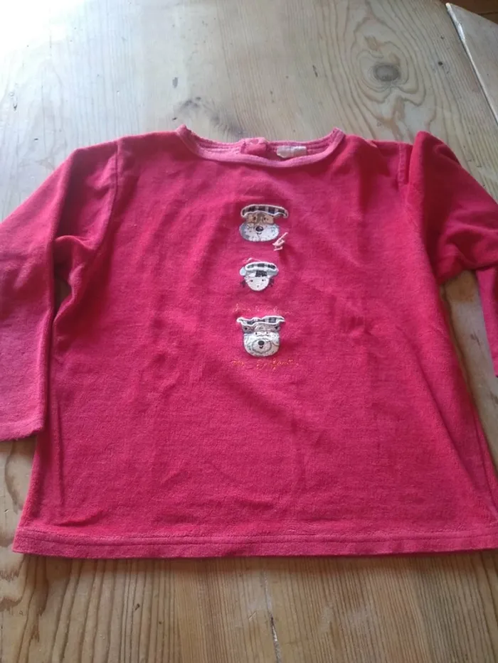 Pyjama Velours Fille Bordeaux