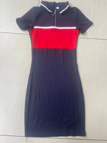 Robe polo bicolore avec zip