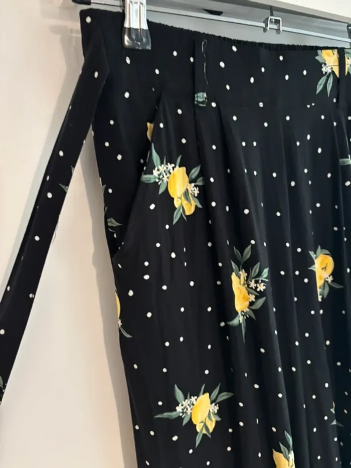 Pantalon fluide citron à pois – Undiz – Taille S - photo numéro 3