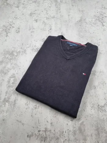 Pull col V Tommy Hilfiger noir Taille S