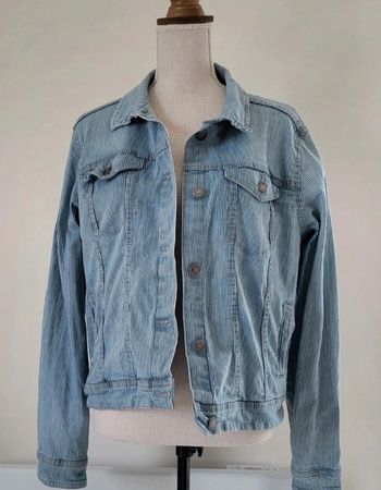 Veste en jean rayée bleue et blanche Kiabi Taille 40