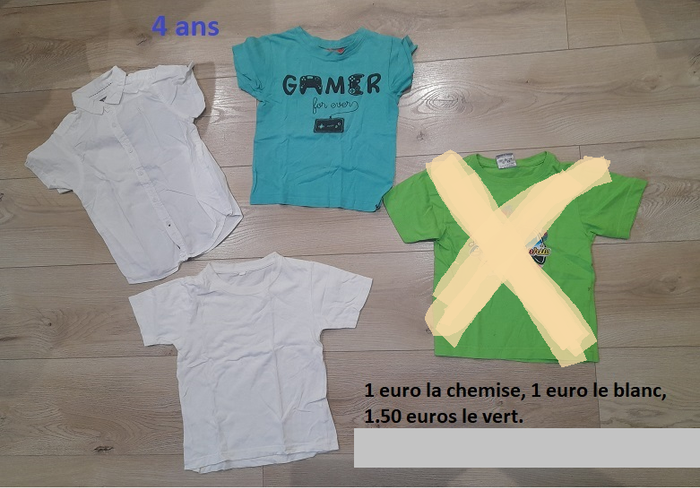 Lot de t shirts et chemises 4 ans garçon