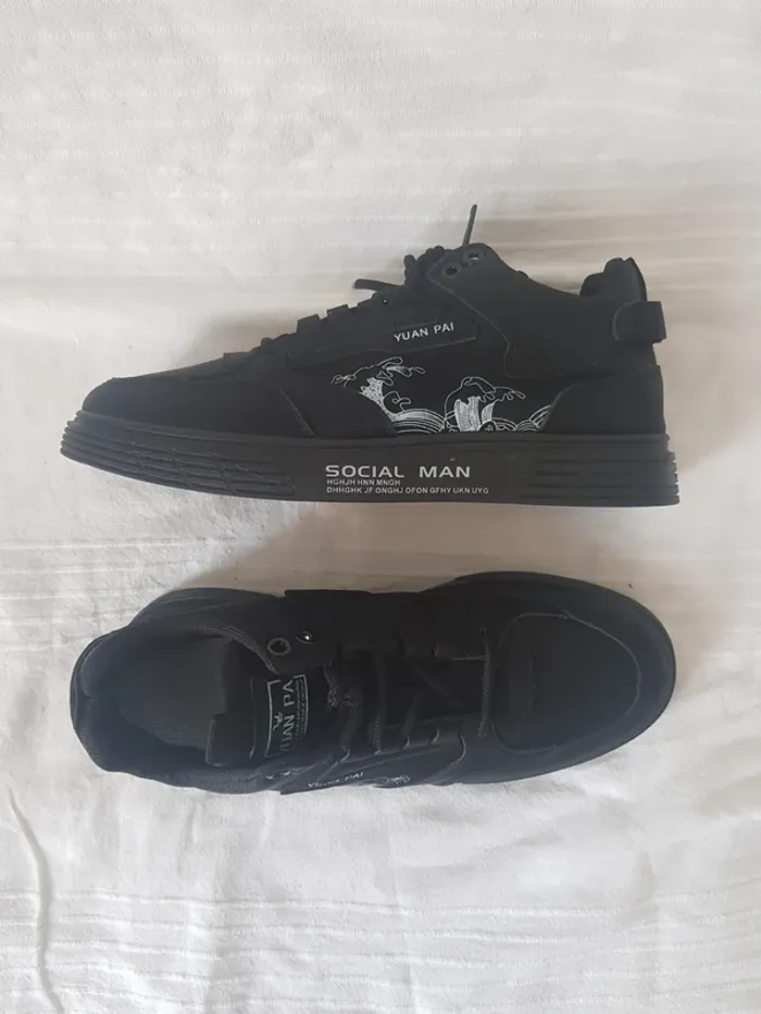 Chaussures Social Man Yuan Pai Noir (F/H) T40