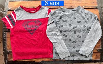 Lot 2 t-shirt superman / star wars