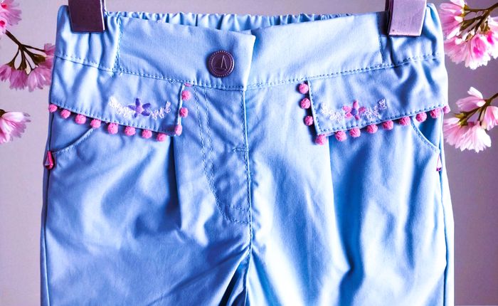 SERGENT MAJOR - NEW - 2P BÉBÉ FILLE DETAIL POMPONS, NOEUDS & BRODERIES FLEURS 3M - photo numéro 7