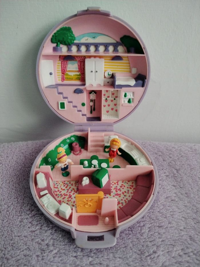 Polly Pocket vintage 1989 maison de Polly boîte ronde violette - photo numéro 2