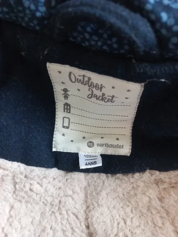 Manteau fille vertbaudet marine 4 ans - photo numéro 2