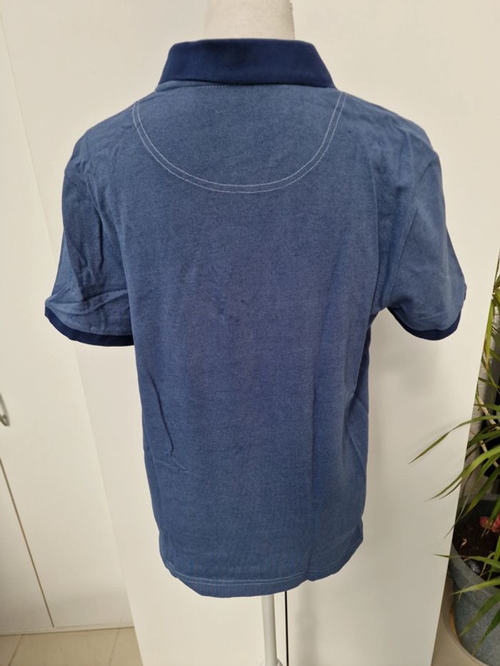T-Shirt Polo Bleu Marine Effet Jeans - photo numéro 5