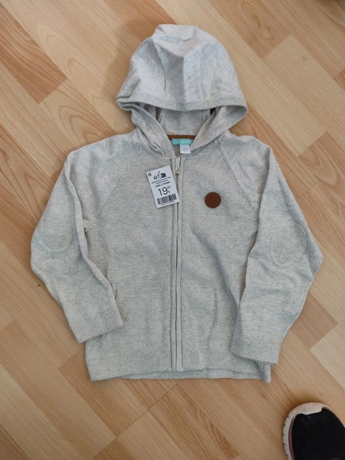 Gilet fin laine 36 mois beige