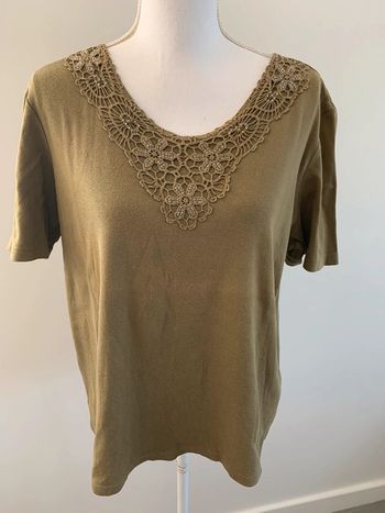 T-shirt perles et broderies Vintage T46/48 3XL/4XL
