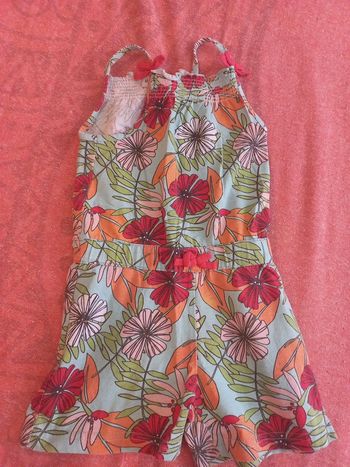 Combinaison combi short 4 ans fille fleurie tropical