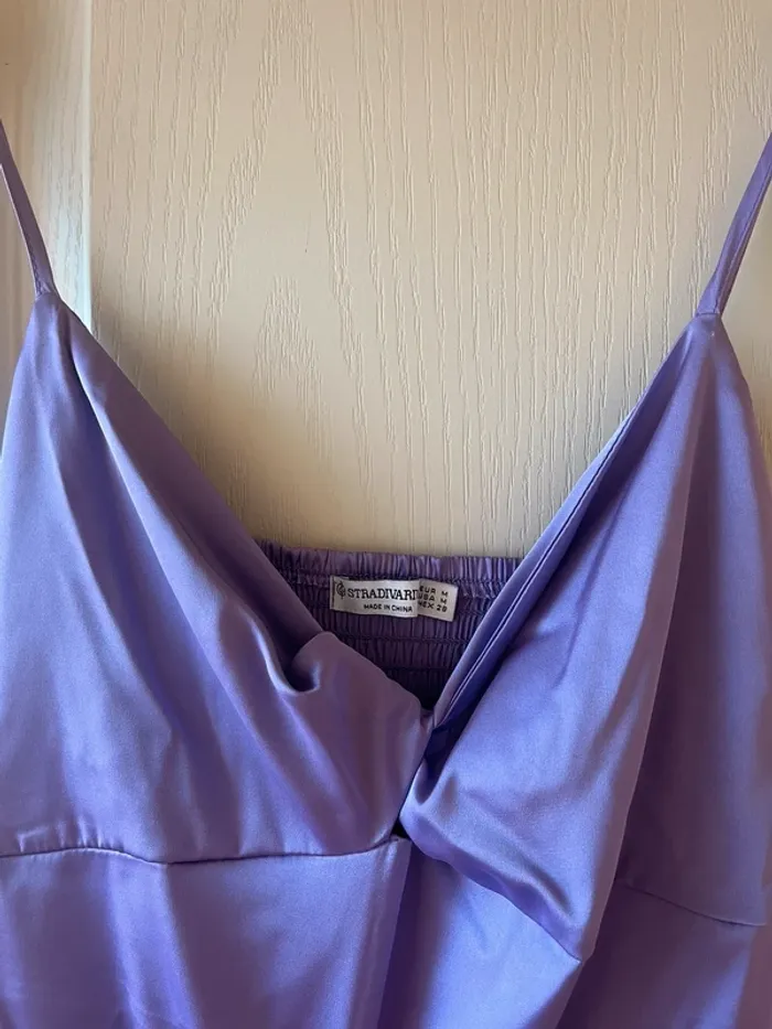 robe midi en satin style nuisette femme violette mauve - photo numéro 5