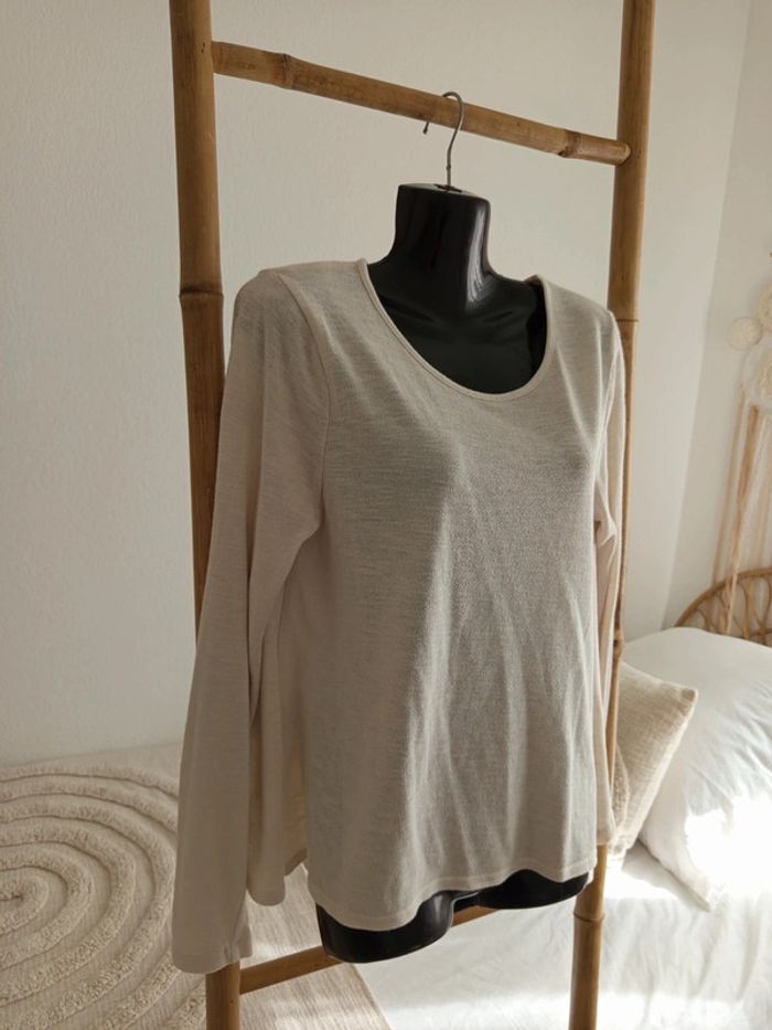Pull fin beige crème avec voile blanc Firefly taille S - photo numéro 4