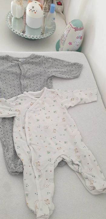 Lot 2 grenouillères fines 3 mois