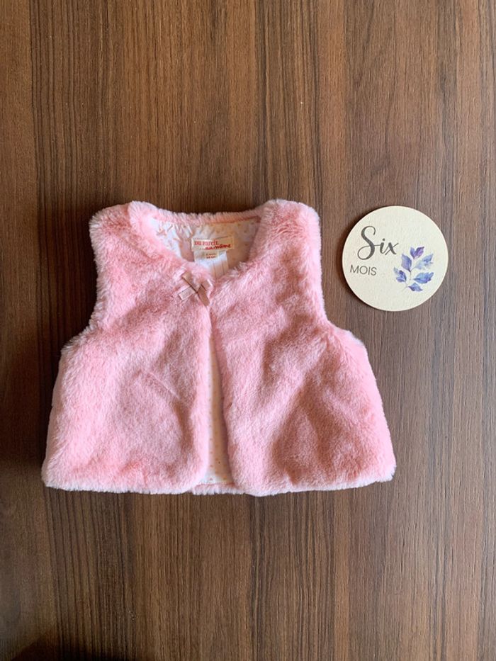 Gilet sans manche Du Pareil au Même rose 6 mois