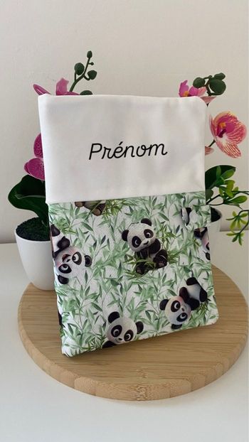 Protège carnet de santé bébé enfant panda prenom personnalisé personnalisable 