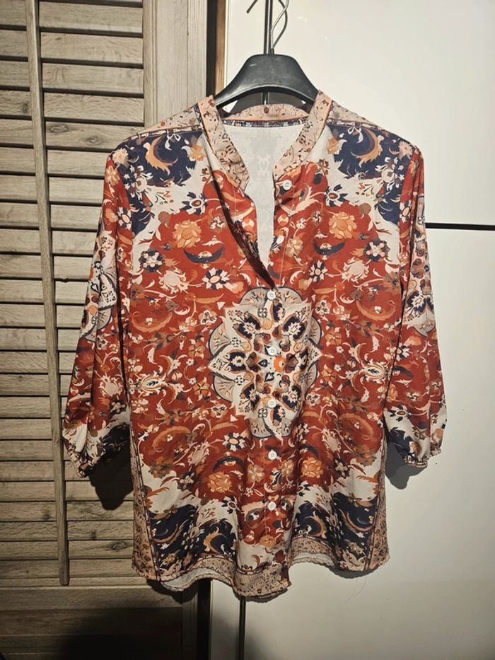 Blouse manche 3/4 multicolor taille S