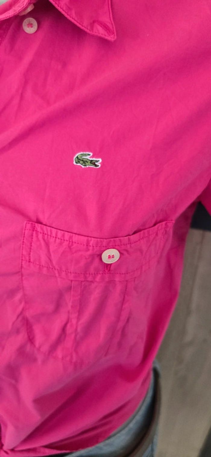 Chemisette Lacoste rose femme Taille 38 - photo numéro 2