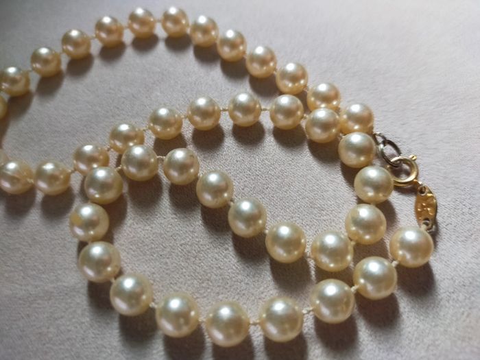 Collier perles nacrées imitation – vintage classique 40 cm – fermoir rond - photo numéro 4