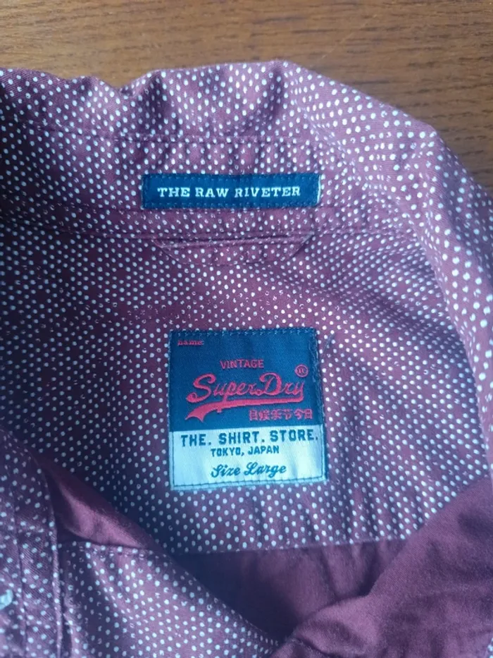 Chemise a point rouge bordeaux Superdry - photo numéro 5