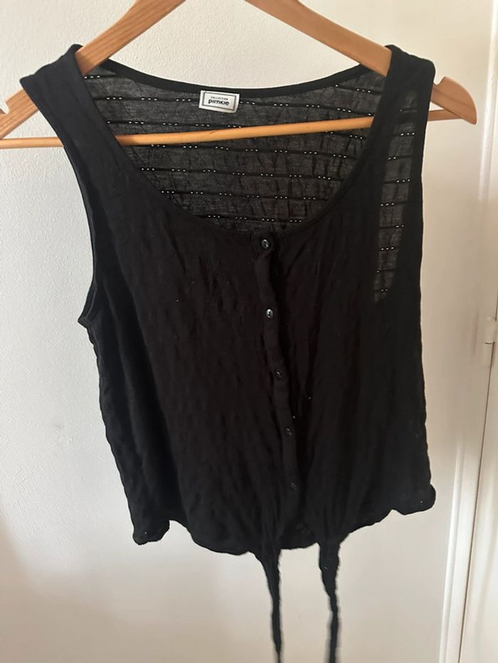 Débardeur noir à noeud