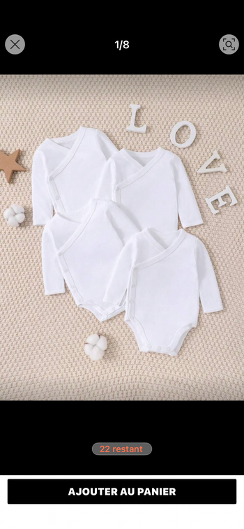 Lot de 4 bodies blancs 