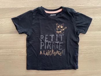 T-shirt manches courtes noir liberto 24 mois