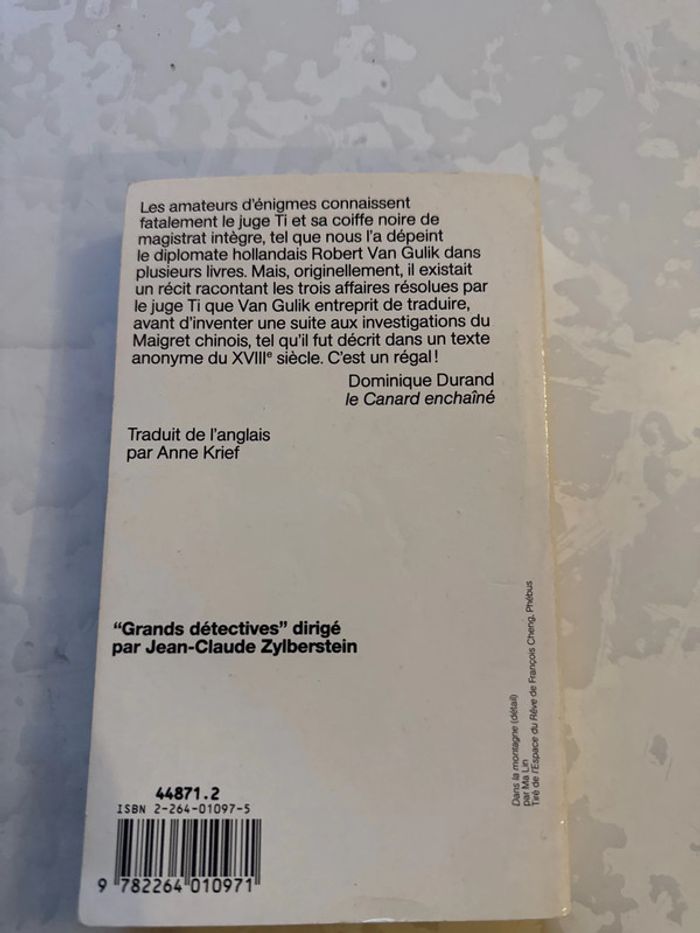 Livre trois affaires criminelles résolues par le juge Ti - photo numéro 3