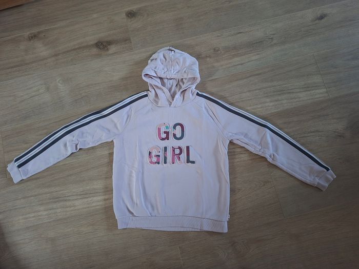 Sweatshirt à capuche rose pâle "Go girl" Okaïdi 12 ans