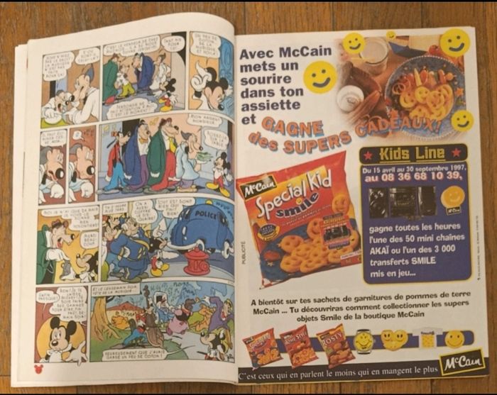 Ancien journal de mickey avec cadeau livret James et la pêche géante N°2348 de 1997 vintage - photo numéro 5