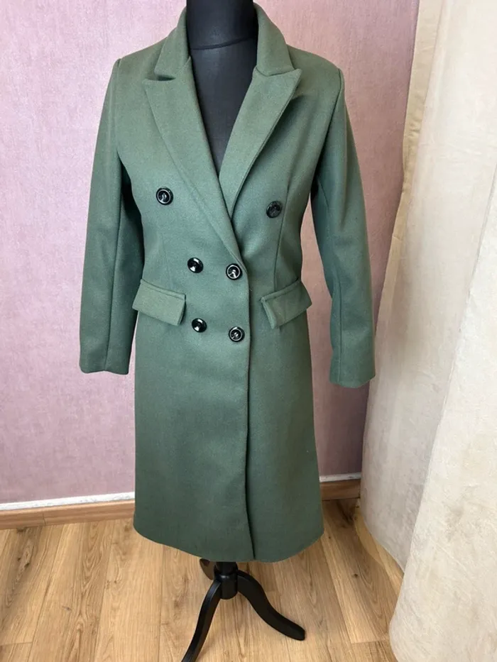 manteau long femme taille S taille 36 manteau femme kaki veste femme top femme - photo numéro 3