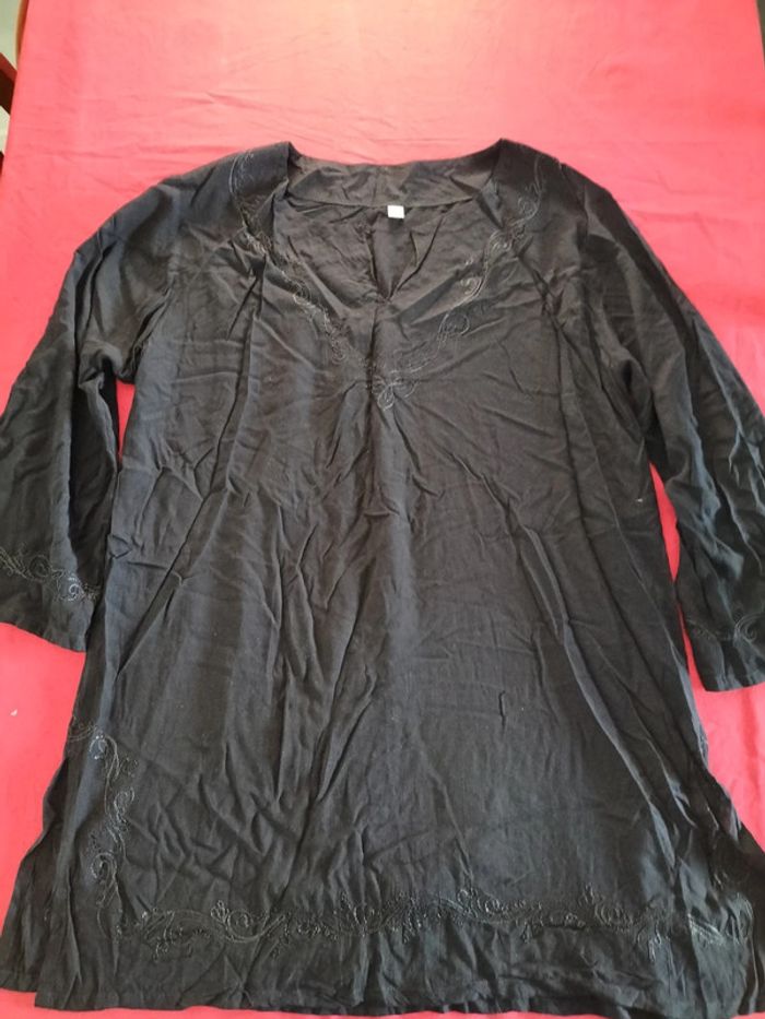 Tunique noir manche longue taille XL boutique indépendante
