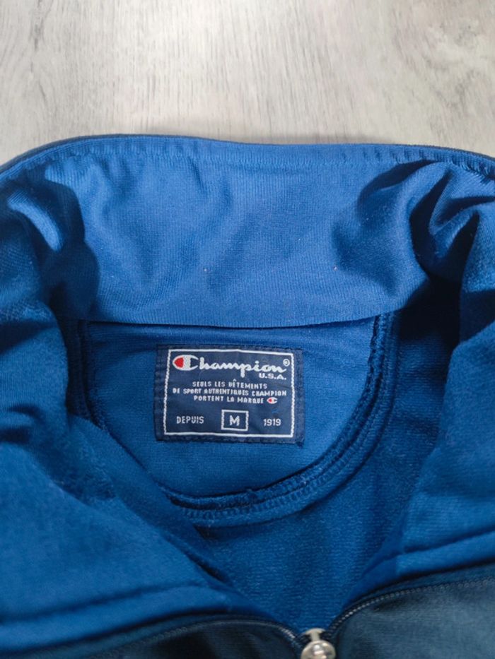 Ensemble Survêtement Champion U.S.A. Vintage Bleu Marine Logo Brodé Blanc Taille M Homme - photo numéro 7