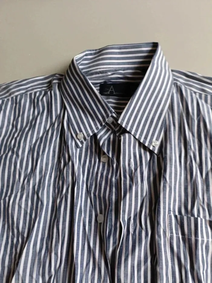 Chemise rayé gris et blanc emporio fashion taille l - photo numéro 5