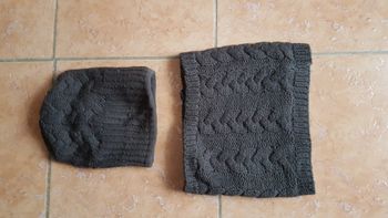 Bonnet et tour de cou polaire 6-8 ans gris Tex