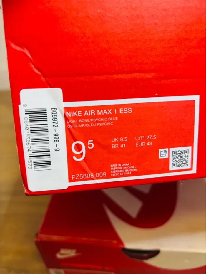 Nike Air Max 1 Essential Light Bone Psychic Blue Taille 43 - photo numéro 7