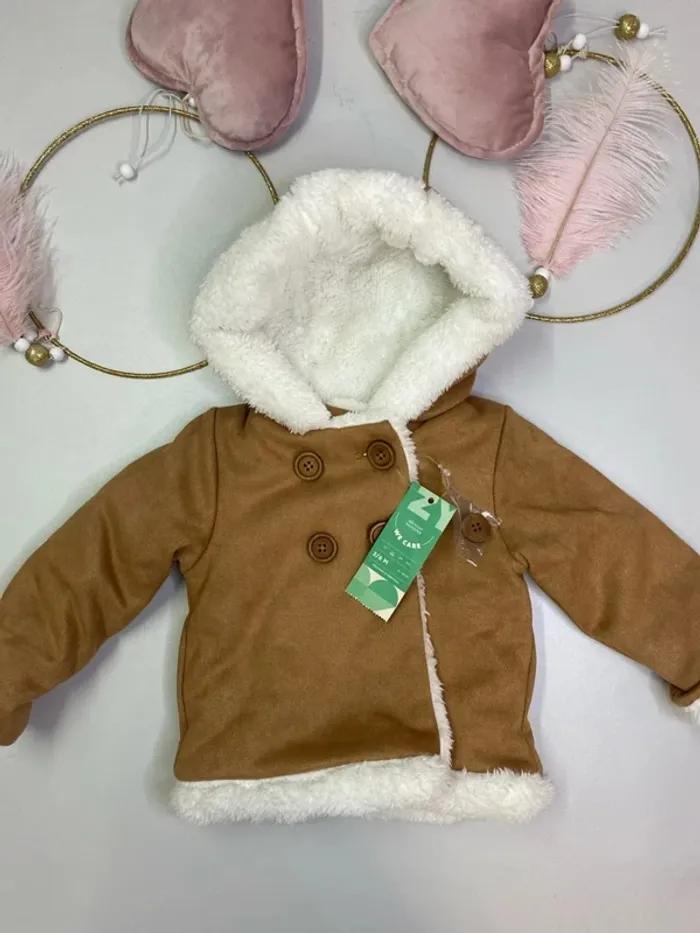 Manteau à capuche bébé (neuf) - Taille 3/6 mois