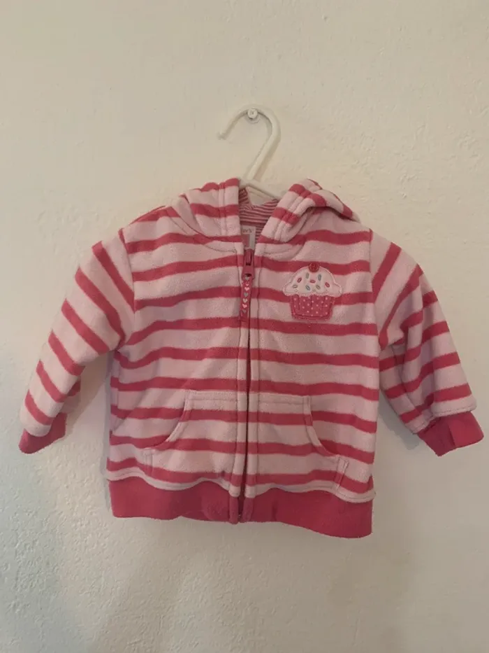 Veste à capuche rayée - Carter’s - 6 mois - photo numéro 2