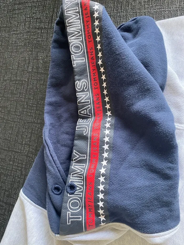 Tommy Jeans Sweat à Capuche Gris Taille XS (convient S) Très bon état - photo numéro 5