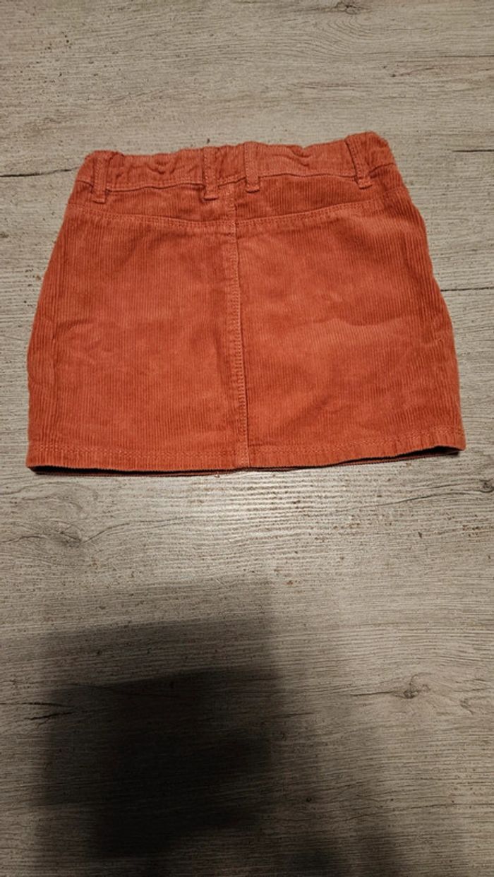 Jupe courte brun orangé, ajustable à la taille, en velour cotelé, Tape à l Oeil, 5 ans - photo numéro 6