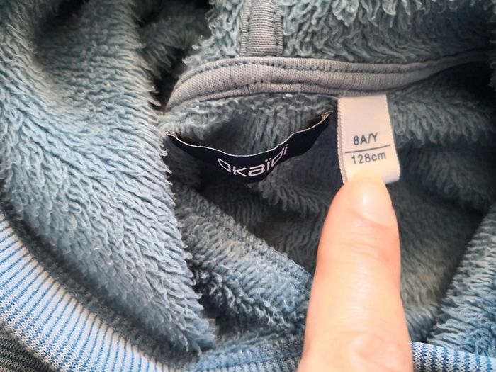 Pull à capuche bleu okaidi 8 ans - photo numéro 5