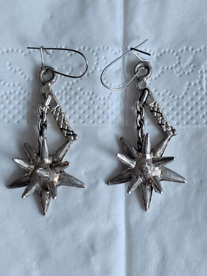 Boucles d'oreilles pendantes vintage masse d arme