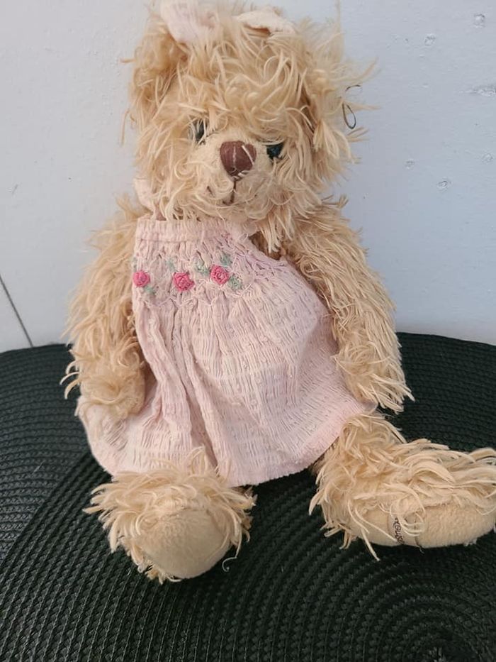 ancienne peluche peluche ours robe crépon louise mansen