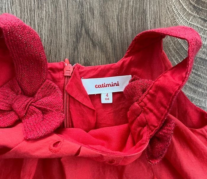 Débardeur/t.shirt/top sans manche rouge neuf petite fille Catimini 4 ans - photo numéro 3